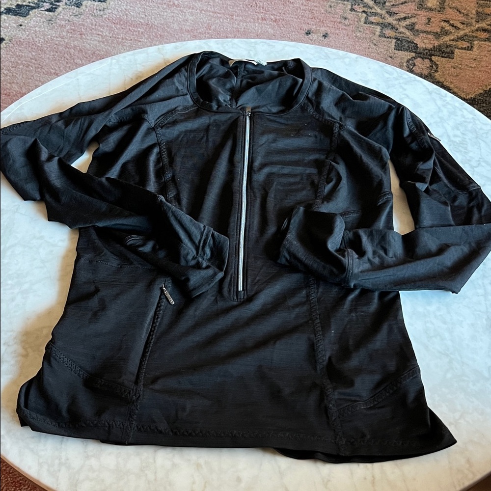 Athleta Black Zip-Up swim shirt